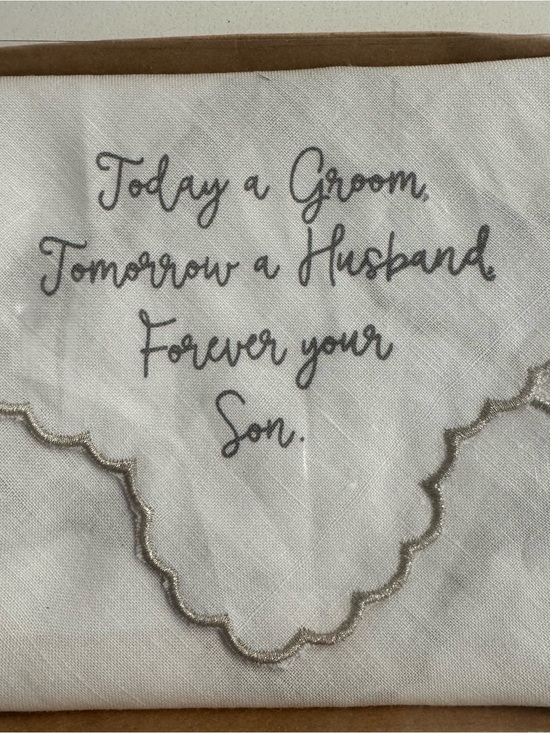 Mud Pie Other - NWT Mud Pie Groom Wedding Handkerchief | “Today a Groom, Tomorrow a Husband” Gif